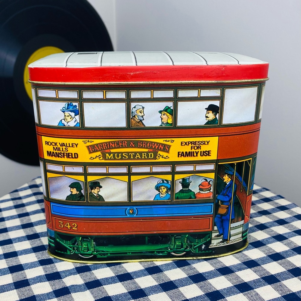 Vintage London Double-Decker Trolley Tin